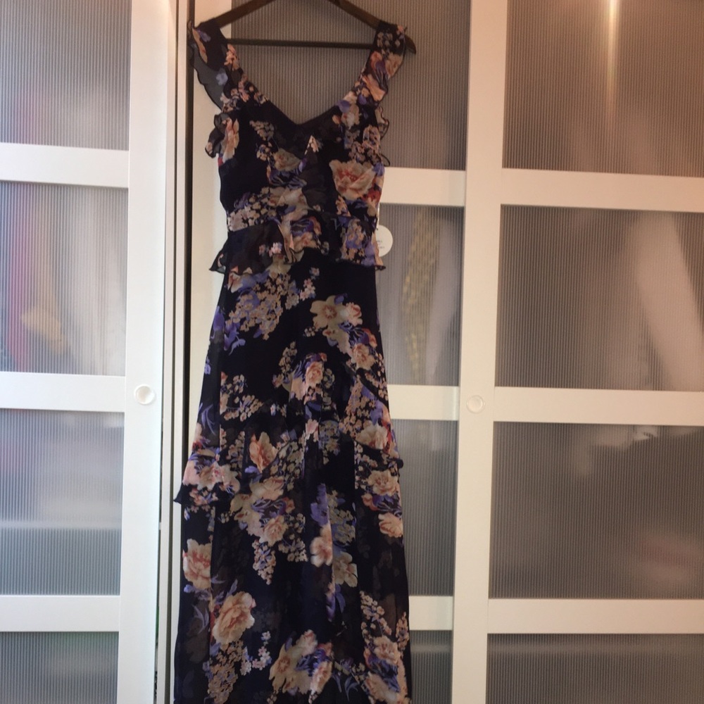 Floral Multicolor and Navy Base Dress